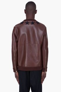 Givenchy Brown Leather Crewneck Sweater for men