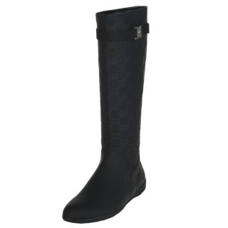 Gucci Womens Black Leather Knee high Boots