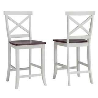 Traditions White and Cherry 24 inch Bar Stool