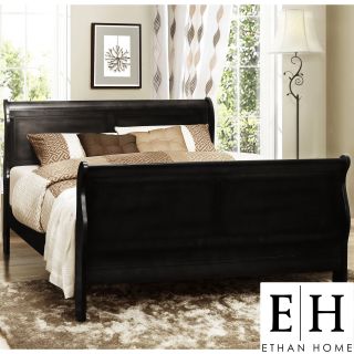 ETHAN HOME Canterbury Louis Phillip Black Queen size Sleigh Bed Today