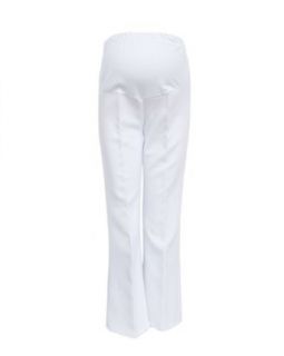 White Boot Cut Maternity Trousers Stretch Waist Clothing