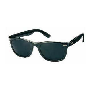 1980s Black Wayfarer Style Fashion Sunglasses with Super Dark Lens