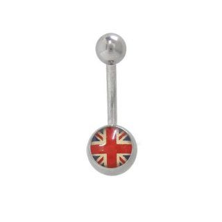 British Flag Belly Button Ring Surgical Steel: Jewelry