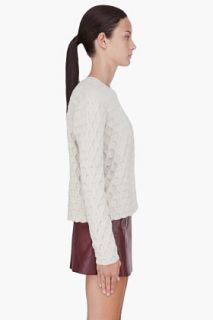 Alexander Wang Cream Embossed Knit Sweater for women