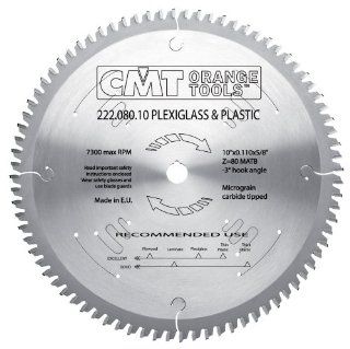 CMT 222.080.10 Plexiglass and Plastic Cutting Saw Blade, 10 Inch X 80