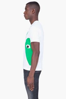Comme Des Garçons Play  White Green Logo T shirt for men