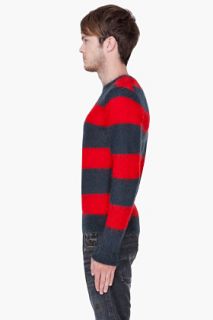 Marc By Marc Jacobs Red Striped Mohair Sweater for men