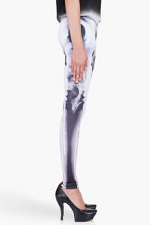 McQ Alexander McQueen Black & White Printed X ray Leggings for women
