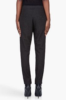 Silent By Damir Doma Tapered Charcoal Wool Pleated Pants for women