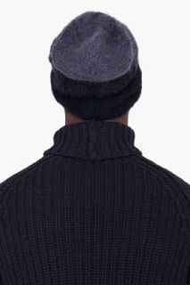 John Varvatos Charcoal Ombre Mohair Knit Beanie for men