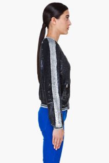 Iro Black And Silver Queeny Sequin Jacket for women