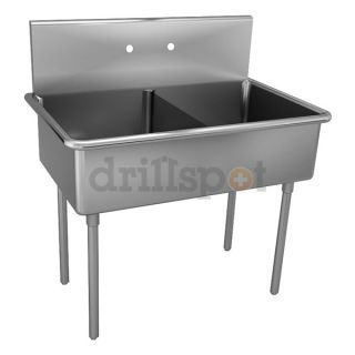 Just Manufacturing NSFB 248 2 Double Compartment Sink, 51 In L