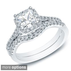 14k Gold 1ct TDW Princess Diamond Bridal Ring Set (H I, SI1 SI2) MSRP
