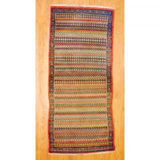 Persian Tribal Balouchi Salmon/ Peach Wool Rug (31 x 611