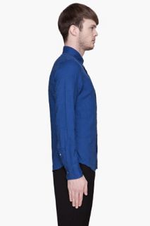 G Star Ryoal Blue Linen Core Shirt for men