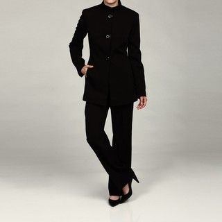 Emily Womens 3 button Mandarin Collar Pant Suit