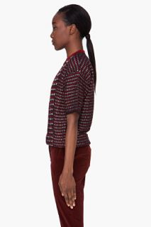 Kenzo Red Lurex Jacquard Knit Top for women