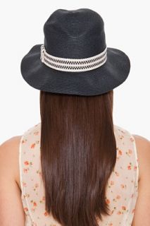 Chloe Black Fedora Paper Hat for women