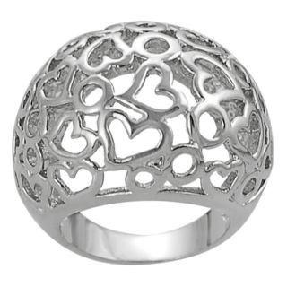 Silvertone Circle and Heart Cut out Dome Ring Today $16.49 Sale $14