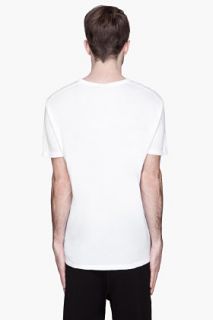 T By Alexander Wang White Classic Low Neck T shirt for men
