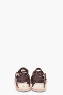 Alexander McQueen Brown Woven Leather Sandals for men