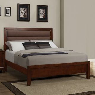 Amble Warm Cherry Finish Brown Fabric Paded King size Bed Today $495