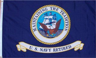 US Navy Retired 3x5 Flag NEW 3 x 5 Naval USN Banner Patio