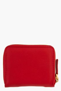 Marni Small Red Leather Zip Wallet  for women