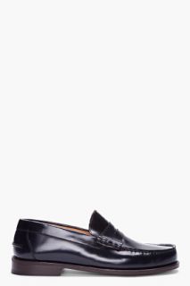 A.P.C. Midnight Blue Leather Moccasin Loafers for men