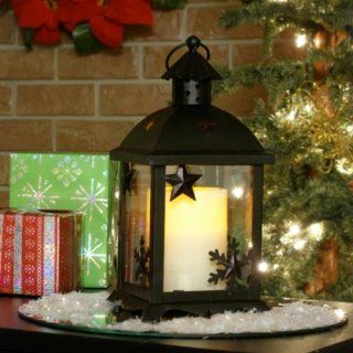 Small Winter Lantern w/ Flameless Candle   Bronze   Case