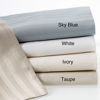 Luxury Cotton Sateen 360 Thread Count Dobby Stripe Sheet Set With