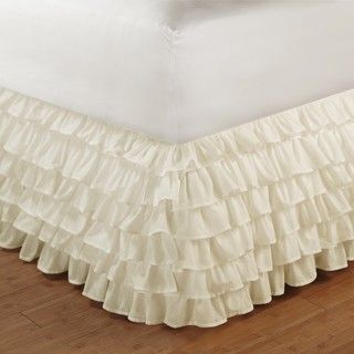 Ivory Queen size Multi ruffle 15 inch Drop Bedskirt