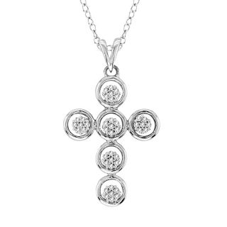 Sterling Silver 1/6ct TDW Diamond Cross Pendant (H I, I2) Today $94