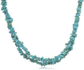 Genuine Turquoise Double Strand Necklace with Sterling