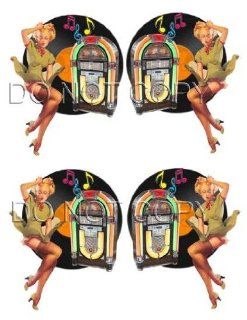 Pinup with 50s Jukebox Guitar Decals #234 Musical Instruments