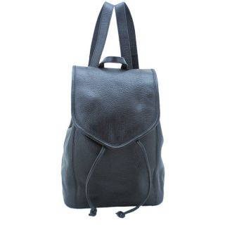 Leatherbay Black 12 inch Flap over Leather Backpack Today: $106.07