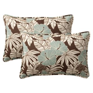 Pillow Perfect Decorative Brown/ Blue Tropical Outdoor Toss Pillows