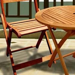 Casimir 32 Round Table and Folding Chairs Bistro Set