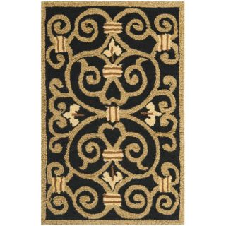 Hand hooked Chelsea Irongate Black Wool Rug (18 x 26) Today $22.99