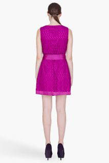 Diane Von Furstenberg Purple Paisley Lace Derbette Dress for women