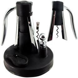 Wine Opener with Accessories and Wood Head Wine Stoppers Set