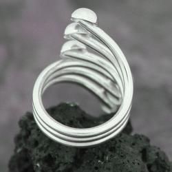 Sterling Silver Wide 6 row Beaded Ring (Mexico)