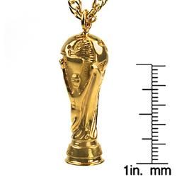 Gold Polished World Cup Trophy Necklace
