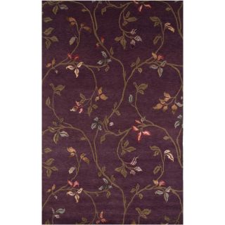Hand knotted Floral Amethyst Wool/ Art silk Rug (56 x 86) Was $602