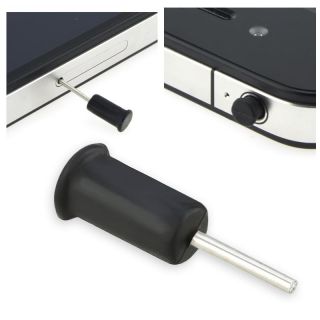 Black Headset Dust Cap with Eject Pin for Apple iPhone/ iPod