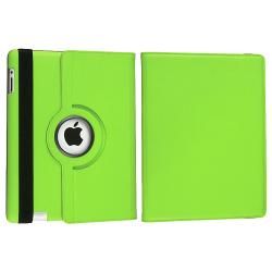 Green 360 degree Swivel Leather Case for Apple iPad 2
