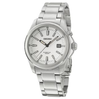 Kinetic White Dial Stainless Steel Watch Today $159.99