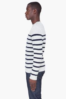 A.P.C. Ivory Striped Wool Sweater for men