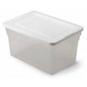 Rubbermaid 2222 00 WHT 4.9GAL Clear Storage Box, Pack of 6