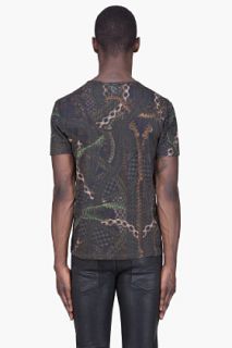 McQ Alexander McQueen Green Twisted Camouflage T shirt for men